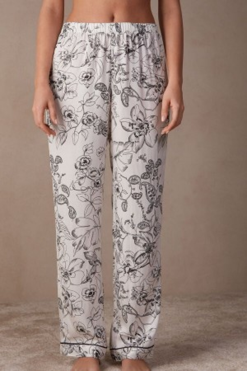 Intimissimi Pure Joy Full Length Satin Pants Print | DKNEJ58477