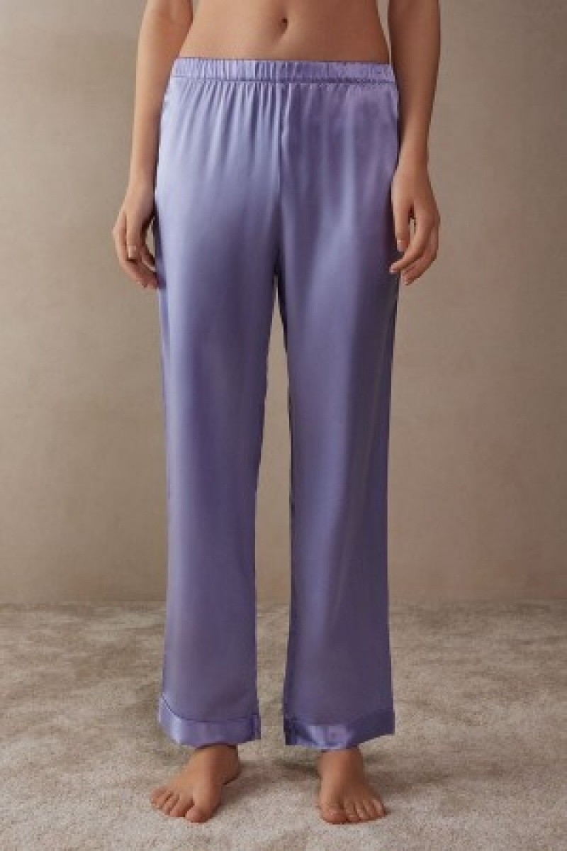 Intimissimi Silk Satin Pajama Pants Violet | DKNZX45459