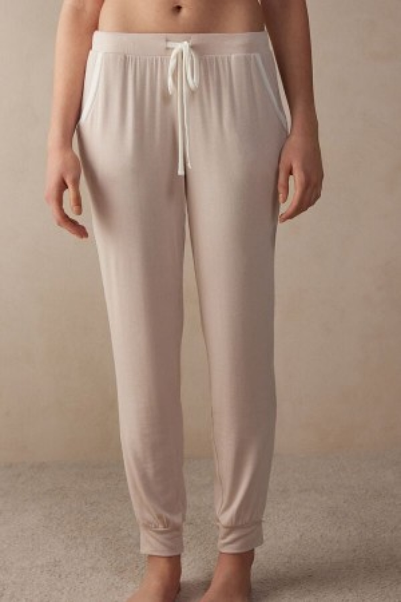 Intimissimi Simple Elegance Full Length Jogger Pants in Modal Lyserød | DKQCS69354