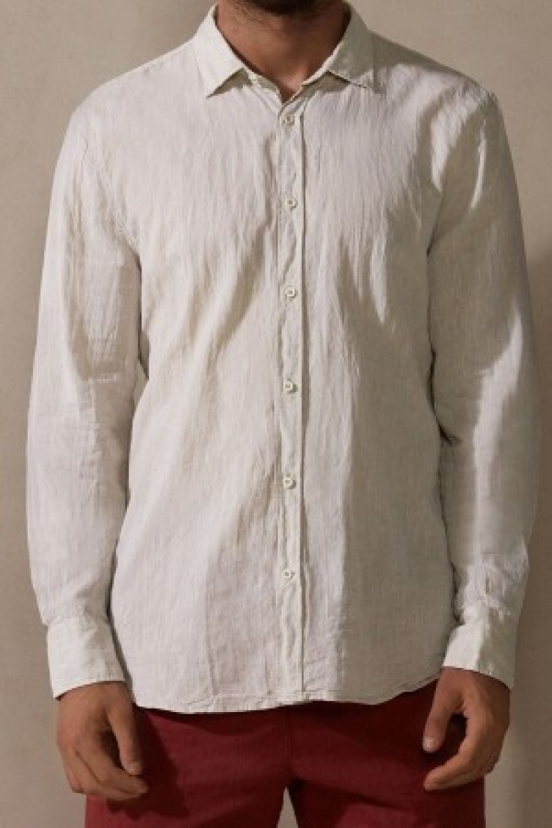 Intimissimi Linen and Bomulds Shirt Natural | PDKQX31698