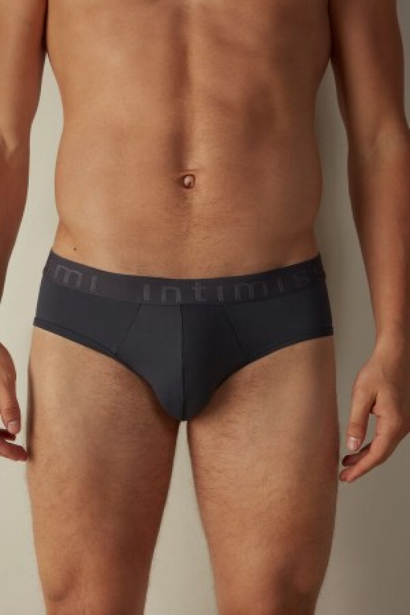 Intimissimi Microfiber Briefs with Logo Detail Grå | DKQAV59542