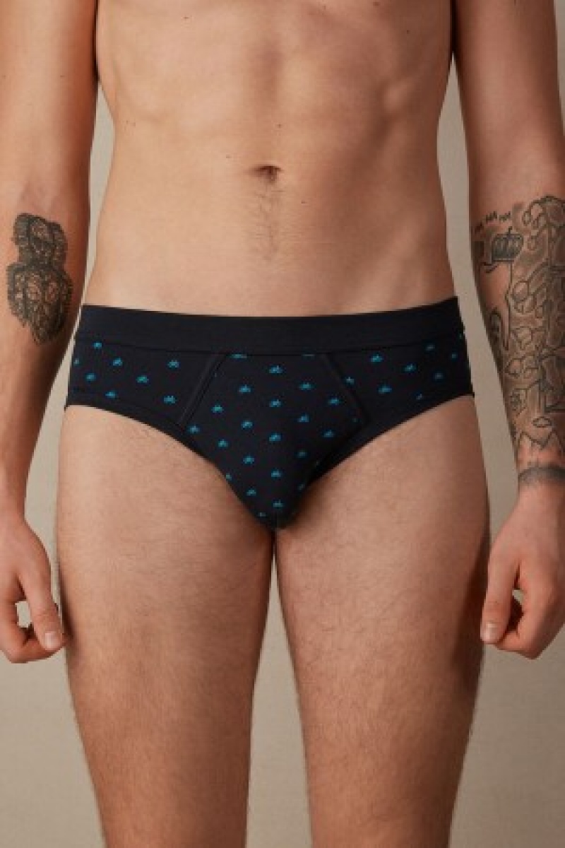 Intimissimi Bicycle Briefs in Stretch Supima® Bomulds Blå | DKZPD87999