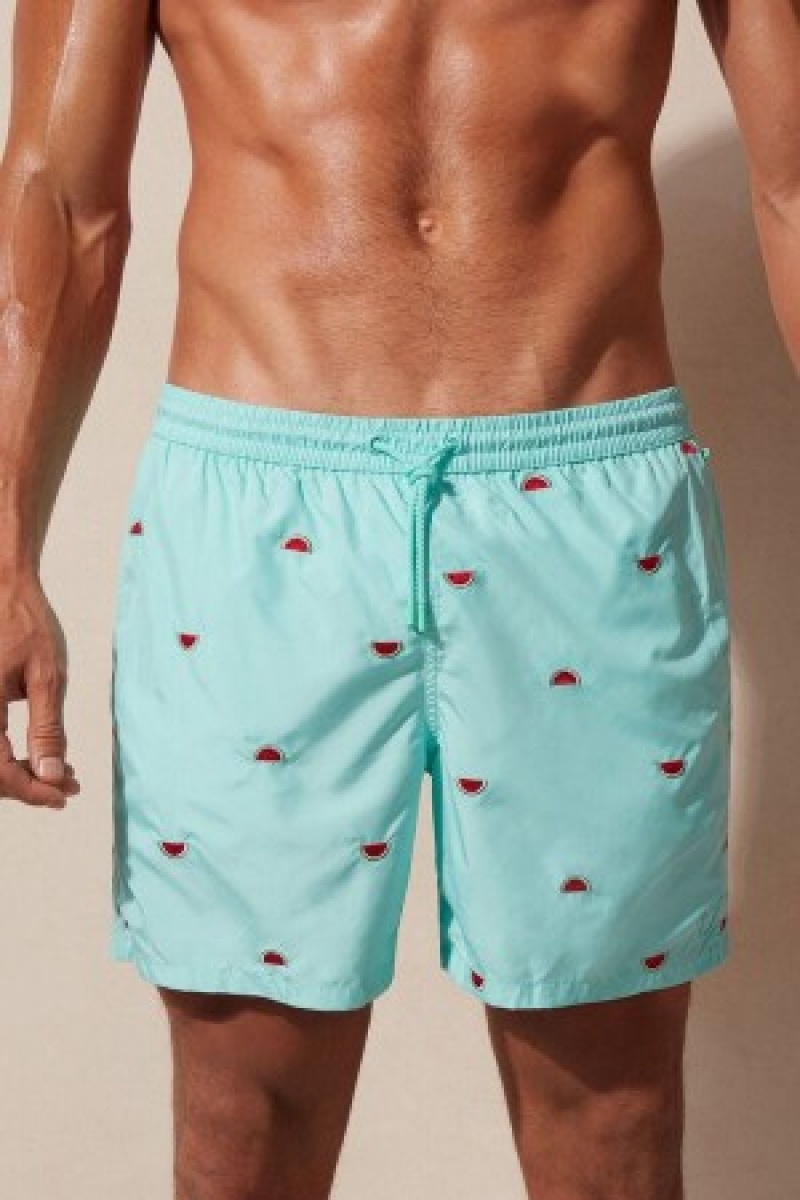 Intimissimi Embroidered Watermelon Swim Trunks Print | PDKQX66471