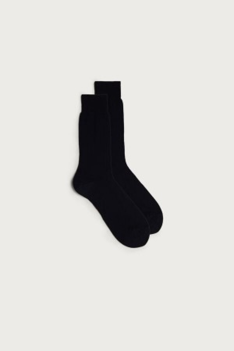 Intimissimi Kort Sateen Egyptian Bomulds Socks Blå | LDKTR96822