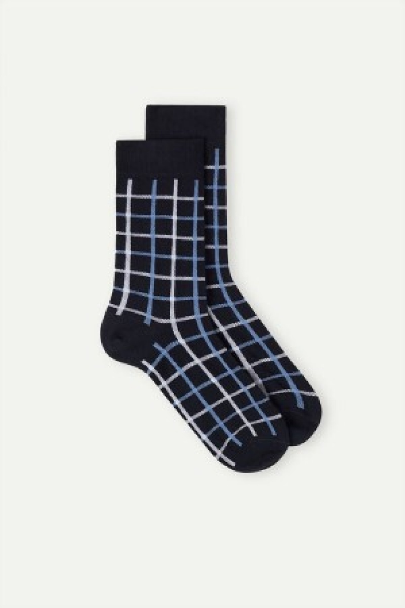 Intimissimi Kort Socks in Patterned Bomulds Blå | MDKHR57762