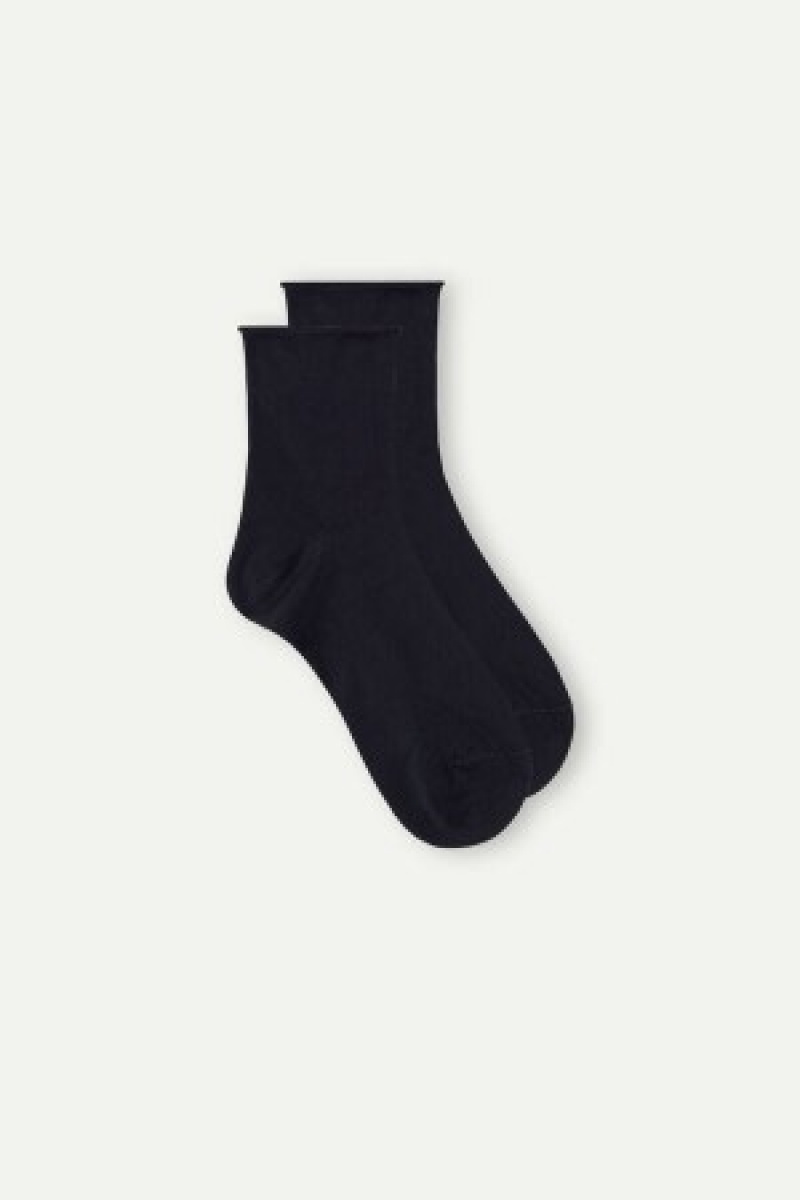 Intimissimi Kort Socks in Stretch Supima® Bomulds Blå | DKJZR48081