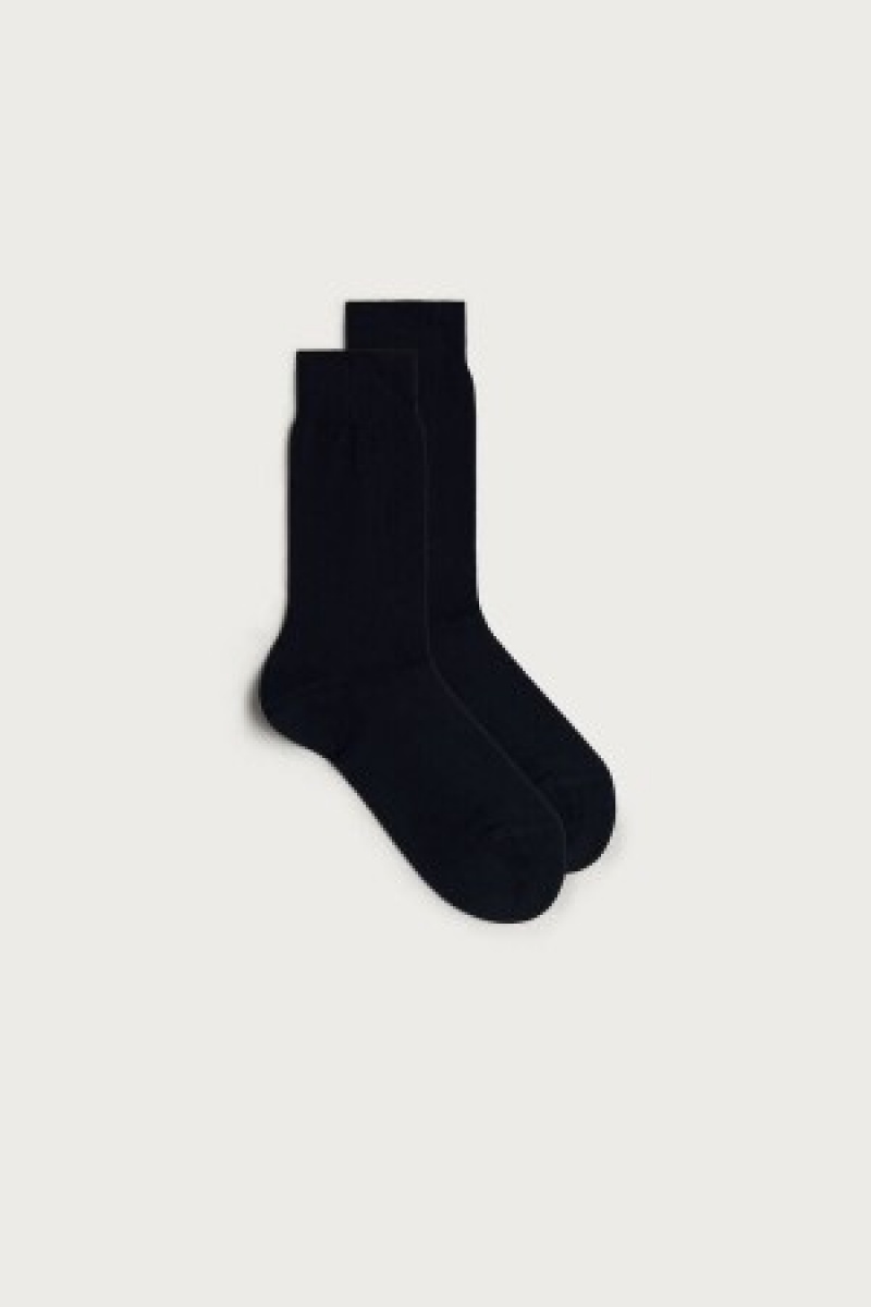 Intimissimi Kort Warm Bomulds Socks Blå | ZDKMJ34267