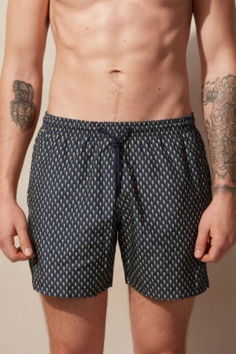 Intimissimi Micro Ice Cream Cone Print Swim Trunks Blå | DKJKU23363