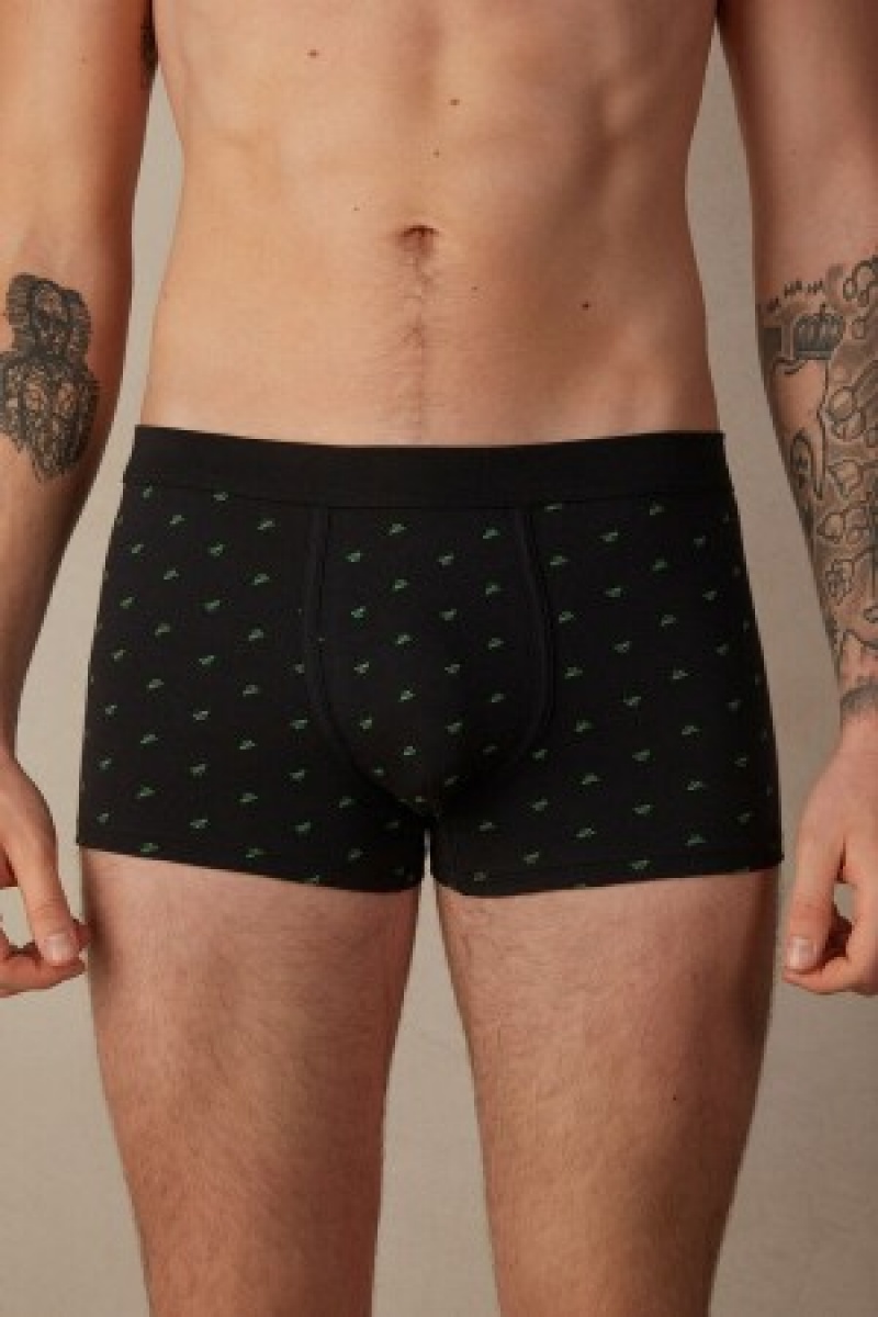 Intimissimi Paper Plane Boxers in Stretch Supima® Bomulds Sort | LDKSX35509