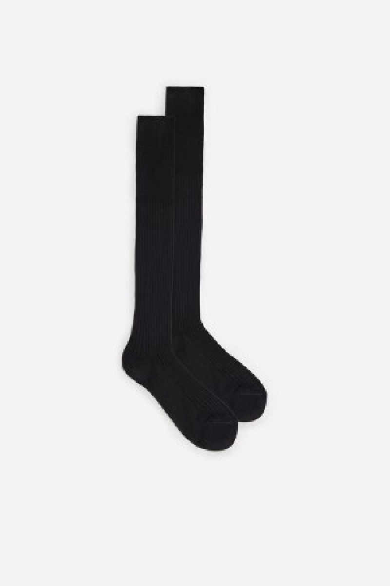 Intimissimi Høje Ribbet Egyptian Bomulds Socks Grå | EDKVG82594